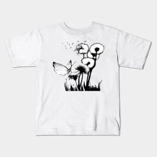 Dandelion Butterfly Kids T-Shirt